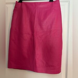 Vibrant Pink Women's Leather Skirt